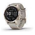 GARMIN fenix 7S Sapphire Solar, Creme Gold Titan / Beige Band, 42mm (010-02539-21)