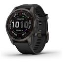 GARMIN fenix 7S Sapphire Solar, Schiefergrau Titan / Schwarzes Armband, 42mm (010-02539-25)