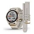 GARMIN fenix 7S Sapphire Solar, Cream Gold Titan / Cream Nylon Band, 42mm (010-02539-39)