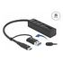 DELOCK 3 Port USB 3.2 Gen 1 Hub + SD und Micro SD Card Reader mit USB Type-C oder USB Typ-A Anschluss (63859)