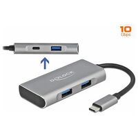 DELOCK External USB 3.2 Gen 2 USB Type-C Hub with 3 x USB Type-A and 1 x USB Type-C (63261)