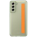 SAMSUNG Clear Cover with Strap, Galaxy S21 FE, Olive Green / Transparent (EF-XG990CMEGWW)