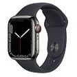 APPLE Watch Series 7 GPS + Cellular, 41mm Edelstahlgehäuse, Graphit mit Sportarmband, Mitternacht (MNC23FD/A)