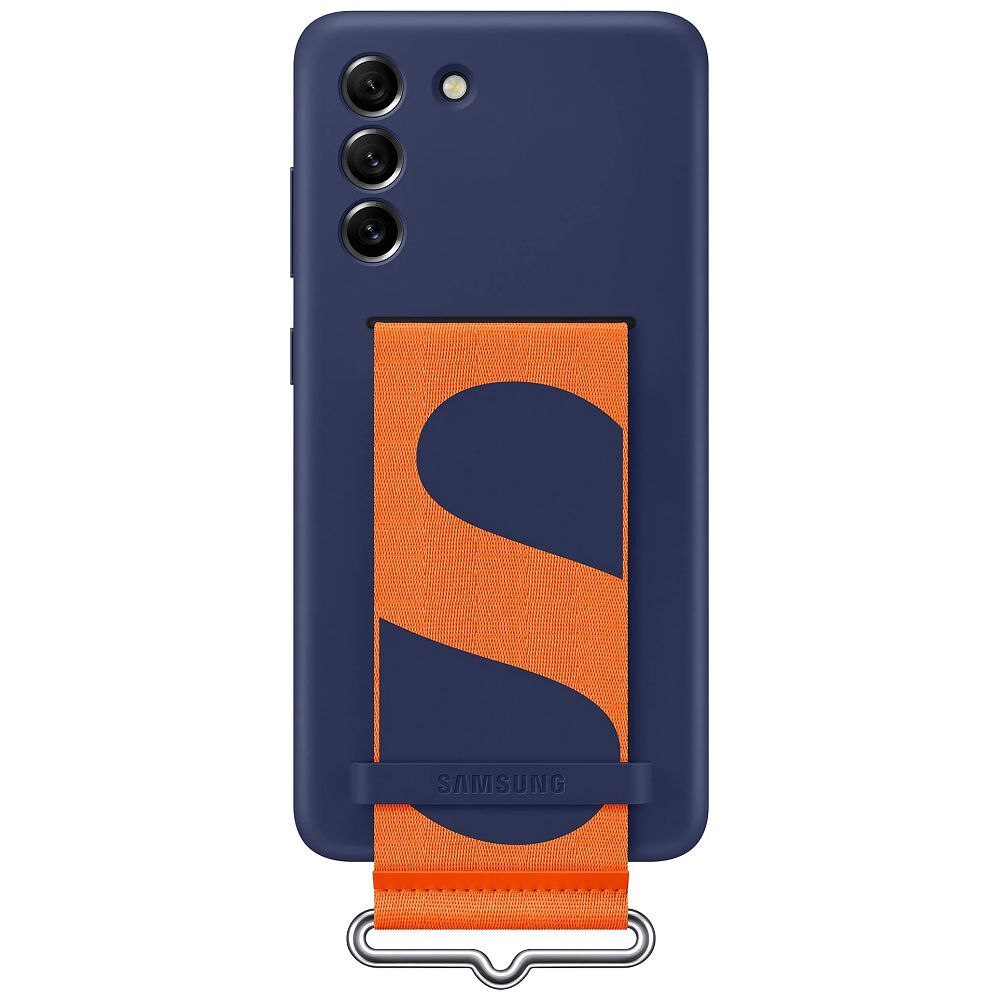 SAMSUNG Silicone Cover mit Handschlaufe Galaxy S21 FE 5G Blau (EF-GG990TNEGWW)