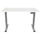 CONTINI Höhenverstellbarer Bürotisch, 1.4 x 0.8 m, Weiss / Grau (101198)