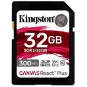 KINGSTON Canvas React Plus SDHC Card, UHS-II, Class 10, 32GB (SDR2/32GB)