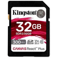 KINGSTON Canvas React Plus SDHC Card, UHS-II, Class 10, 32GB (SDR2/32GB)
