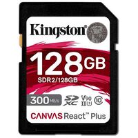 KINGSTON Canvas React Plus SDHC Card, UHS-II, Class 10, 128GB (SDR2/128GB)
