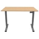 CONTINI Height-adjustable Office Desk, 1.6 x 0.8 m, Maple / Gray (101153)