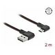 DELOCK EASY-USB 2.0 Kabel Typ-A Stecker zu EASY-USB Typ Micro-B Stecker gewinkelt links / rechts 2m schwarz