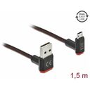 DELOCK EASY-USB 2.0 Cable Type-A male to EASY-USB Type Micro-B male angled up / down 1.5m black (85267)