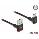 DELOCK EASY-USB 2.0 Kabel Typ-A Stecker zu EASY-USB Typ Micro-B Stecker gewinkelt oben / unten 0.5m schwarz (85275)