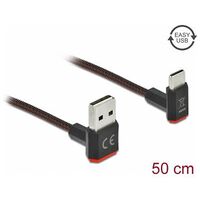 DELOCK EASY-USB 2.0 Cable Type-A male to EASY-USB Type Micro-B male angled up / down 0.5m black (85275)
