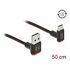 DELOCK EASY-USB 2.0 Kabel Typ-A Stecker zu EASY-USB Typ Micro-B Stecker gewinkelt oben / unten 0.5m schwarz (85275)