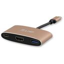 LMP - USB-C 3 in 1 aluminum multiport adapter with USB-C, HDMI 4K and USB port gold (18944)