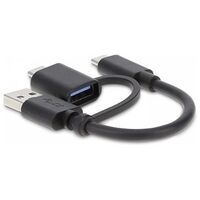 LMP 2-in-1 USB-C to USB-A & USB-C data cable 15 cm (21242)