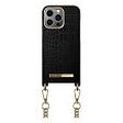 IDEAL OF SWEDEN Atelier Necklace Case, iPhone 13 Pro, Jet Black Croco (IDNCSS20-I2161P-207)