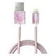 IDEAL OF SWEDEN Lightning to USB Cable, MFI, Pilion Pink Marble, 1.0m (IDFCL-52)