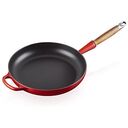LE CREUSET Signature - Cast Iron Frying Pan with Wooden Handle, Cerise, 28cm/2.6L (20258280600422)