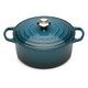 LE CREUSET Signature - Runder Bräter aus Gusseisen, Deep Teal, 24cm/4.2L (21177246422430)