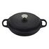 LE CREUSET Signature - Flache Kasserolle aus Gusseisen, Schwarz Matt, 30cm/3.5L (21180300002430)