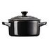 LE CREUSET Mini Cocotte aus Steinzeug, Schwarz, 10cm/0.25L (71901101400000)