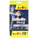 GILLETTE Blue 3 Smooth Disposable Razors, Pack of 12