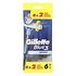 GILLETTE Blue 3 Smooth Disposable Razors, Pack of 6