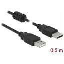 DELOCK Kabel USB 2.0 Typ-A Stecker > USB 2.0 Typ-A Stecker 0.5m schwarz (84888)
