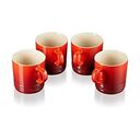 LE CREUSET Stoneware Set of 4 Mugs, Cherry Red, 0.35L (79113350600000)
