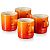 LE CREUSET 4er-Set Becher aus Steinzeug, Ofenrot, 0.35L (79113350900000)