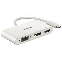 D-LINK 3-In-1 USB-C Video Adapter mit HDMI & DisplayPort & VGA (DUB-V310)