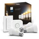 PHILIPS Hue White Ambiance - Starter Kit, Dimmer Switch + Hue-Bridge + 3x E27 / 8W (929002468403)