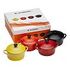 LE CREUSET Stoneware Set of 4 Petite Casseroles, Fire & Flame, 10cm/0.25L (79212105129100)