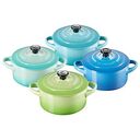 LE CREUSET 4er-Set Mini Cocottes aus Steinzeug, Meeresbrise, 10cm/0.25L (79212105139100)