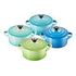 LE CREUSET 4er-Set Mini Cocottes aus Steinzeug, Meeresbrise, 10cm/0.25L (79212105139100)