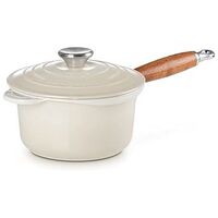 LE CREUSET Tradition - Cast Iron Saucepan with Wooden Handle, Meringue, 18cm/1.8L (21139187164460)