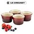 LE CREUSET 4-er Set Mini Förmchen aus Steinzeug, Kirschrot, 8cm/0.1L (91002708060000)