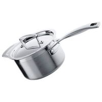 LE CREUSET 3-ply - Stainless Steel Saucepan with Lid, Silver, 16cm/1.9L (96200916001000)
