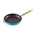 LE CREUSET Cast Iron Frying Pan with Wooden Handle, Caribean, 28cm/2.6L (20058281700460)