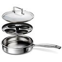 LE CREUSET 3-ply - Unbeschichtete Sautépfanne mit Pochiereinsatz, 20cm/1.5L (96204220001000)