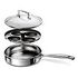 LE CREUSET 3-ply - Stainless Steel Uncoated Sauté Pan with Poaching Insert, 20cm/1.5L (96204220001000)