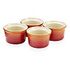 LE CREUSET 4-er Set Mini Förmchen aus Steinzeug, Ofenrot, 8cm/0.1L (91002708090000)