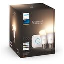 PHILIPS Hue White - Starter Kit, Hue-Bridge + 2x E27 /9.5W (929002469201)