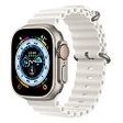 APPLE Watch Ultra GPS + Cellular, 49mm Titangehäuse, Natur mit Ocean Armband, Weiss (MNHF3FD/A)