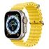 APPLE Watch Ultra GPS + Cellular, 49mm Titangehäuse, Natur mit Ocean Armband, Gelb (MNHG3FD/A)