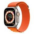 APPLE Watch Ultra GPS + Cellular, 49mm Titangehäuse, Natur mit Alpine Loop M, Orange (MQFL3FD/A)