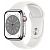APPLE Watch Series 8 GPS + Cellular, 41mm Edelstahlgehäuse, Silber mit Sportarmband, Weiss (MNJ53FD/A)
