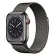 APPLE Watch Series 8 GPS + Cellular, 41mm Edelstahlgehäuse, Graphit mit Milanaise Armband (MNJM3FD/A)
