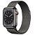 APPLE Watch Series 8 GPS + Cellular, 45mm Edelstahlgehäuse, Graphit mit Milanaise Armband (MNKX3FD/A)